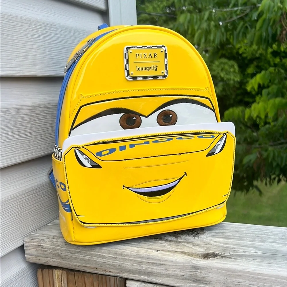 Loungefly Pixar Cars Bright Yellow Dinoco backpack - Picture 1 of 5